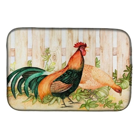 Carolines Treasures FHC1009DDM Chicken & Rooster By Ferris Hotard Dish Drying Mat
